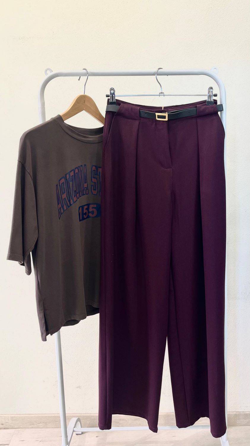 pantalone Asya borgogna