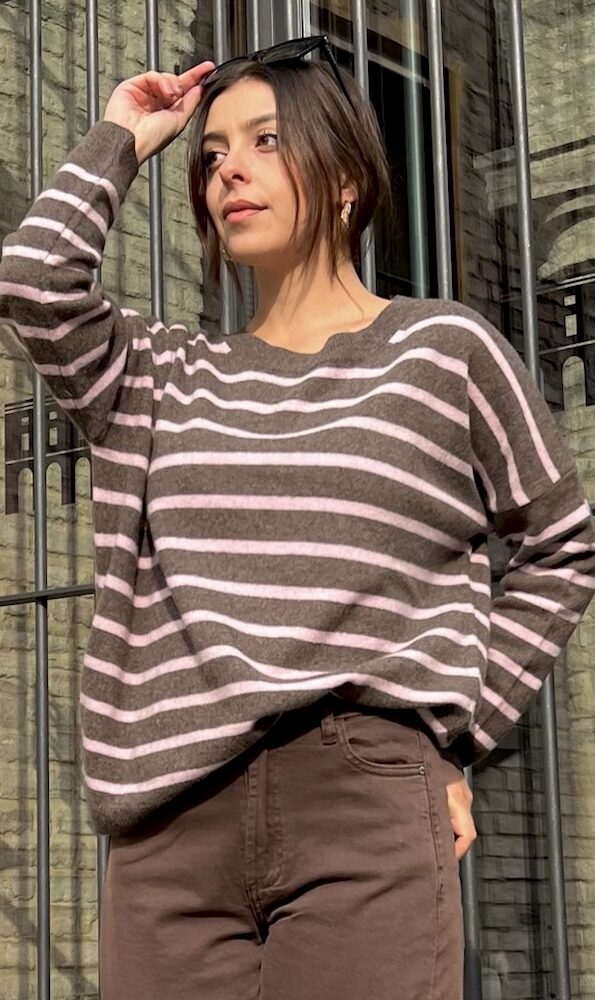 PULL NUVOLA RIGHE 100% LANA MERINO