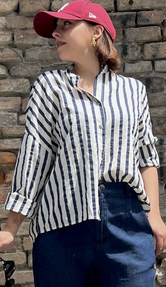 CAMICIA PENELOPE RIGHE100% COTONE
